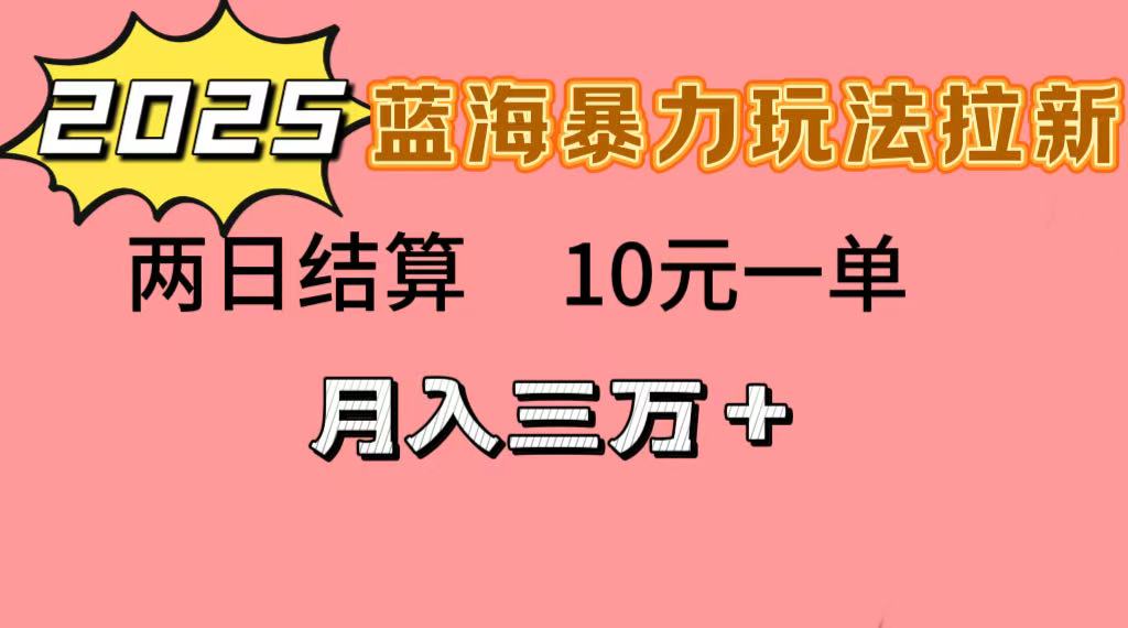蓝海暴力拉新项目，10元一单，两日结算，月入3w➕-繁星副业