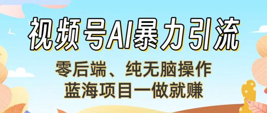 视频号AI暴力引流：零后端、纯无脑操作，蓝海项目一做就赚！【下面那个链接失效了】-繁星副业