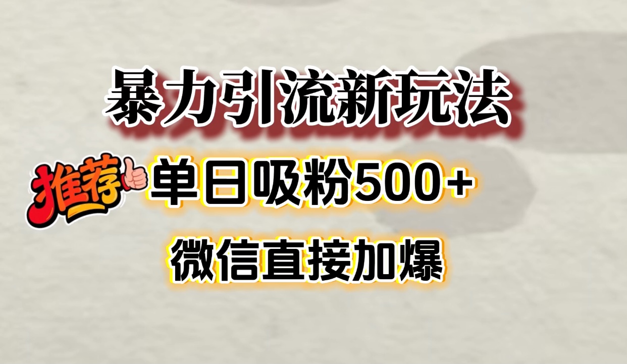 微信加爆的引流超级方法，单日吸粉500➕-繁星副业