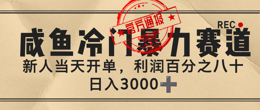 闲鱼，冷门暴力赛道，一单 80%利润，新人轻松日入 3000+-繁星副业