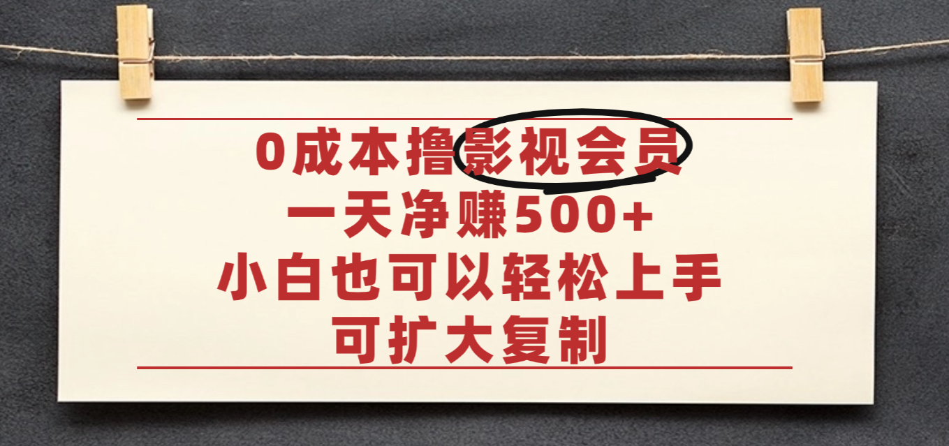 亲测,0成本可批量操作,靠卖影视会员实测月入30000+-繁星副业